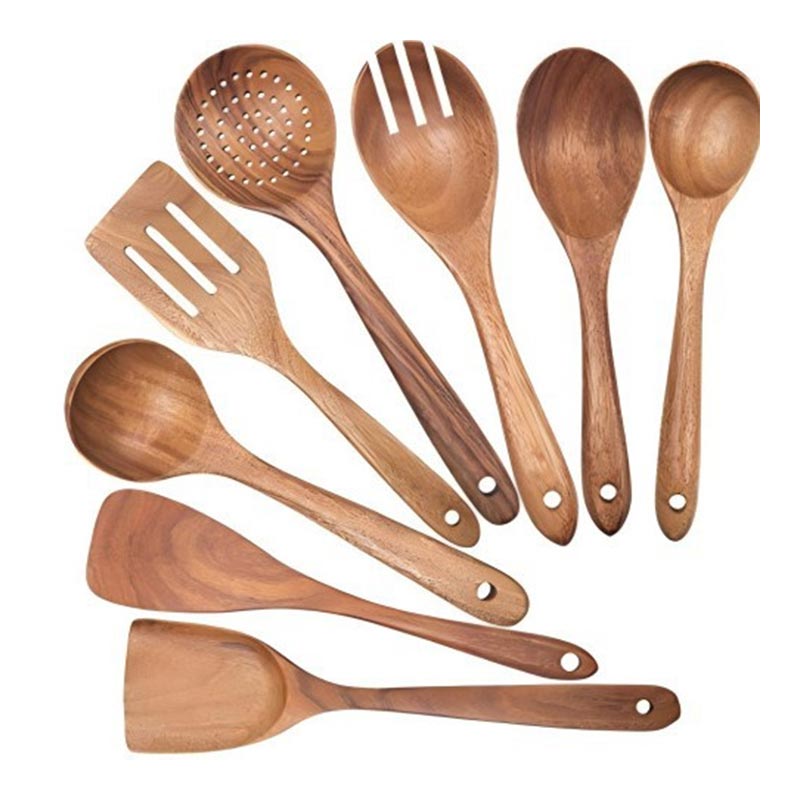 Acacia Wood Skimmer Cooking Turner Keittolusikka Keittiövälineet
