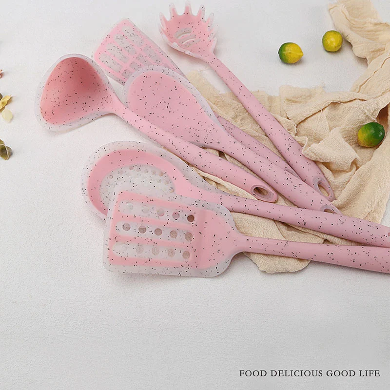 7pcs Cute Easy To Clean Unibody Silicone Cooking Tools Set
