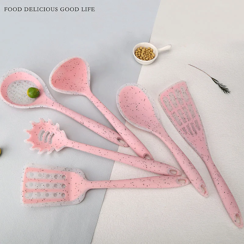 7pcs Cute Easy To Clean Unibody Silicone Cooking Tools Set